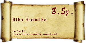 Bika Szendike névjegykártya